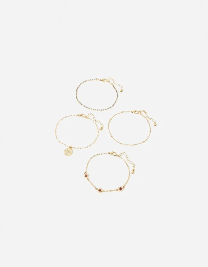 Accessorize Romantic Ramble Flower Engraved Bracelet Set Women Bracelets