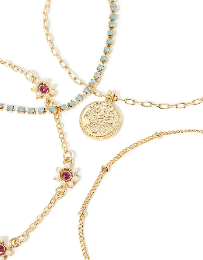 Accessorize Romantic Ramble Flower Engraved Bracelet Set Women Bracelets