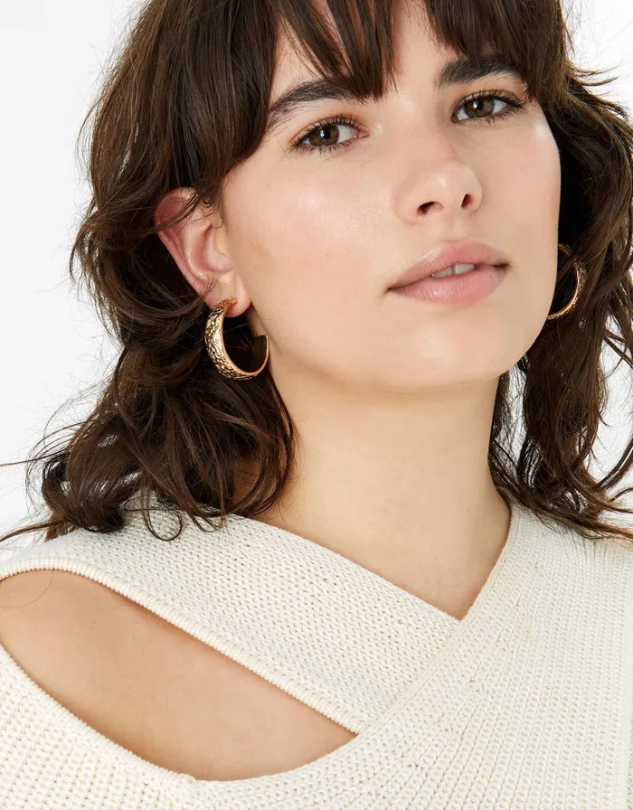 Accessorize Romantic Ramble Flower Engraved Hoops Women Earrings