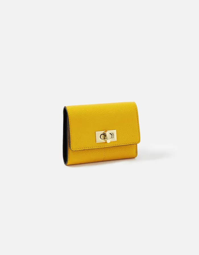 Accessorize Sandra Trifold Purse Yellow Ochre Women Vegan Bags Backpacks and Purses