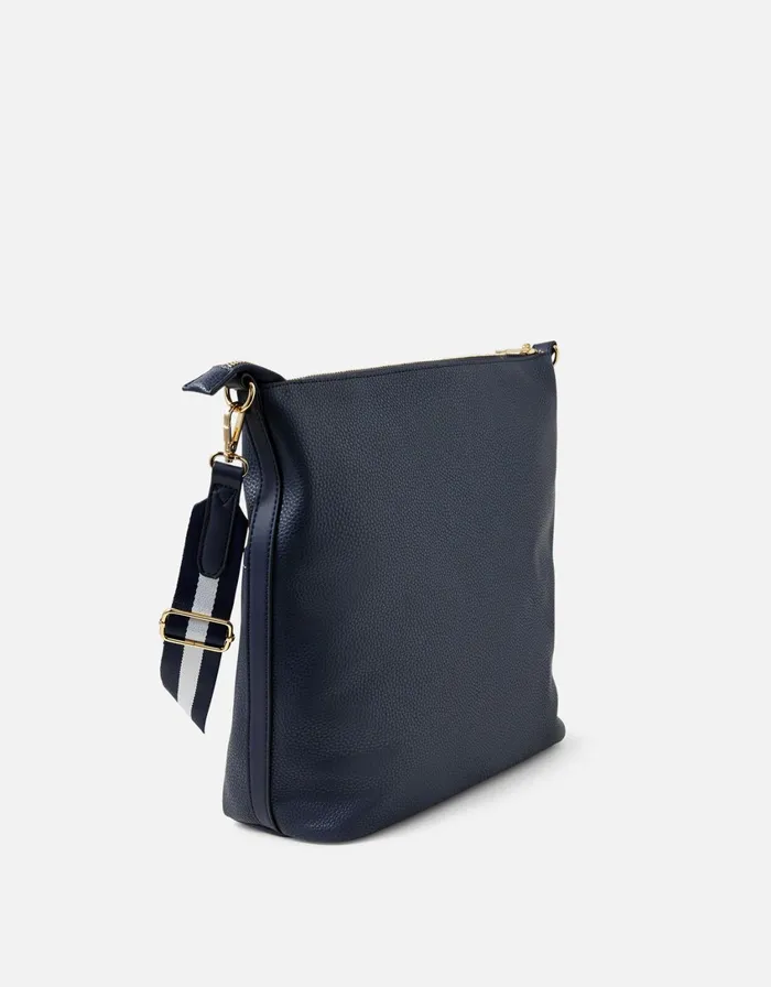 Accessorize Sasha Webbing Shoulder Bag Blue Navy Women Vegan Bags Backpacks and Purses