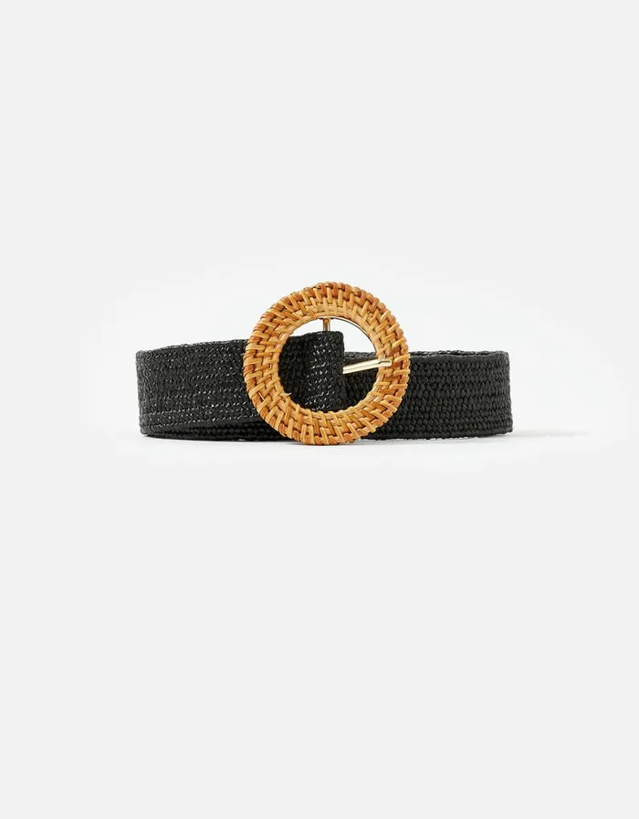 Accessorize Skinny Weave Belt Black Black Women Belts