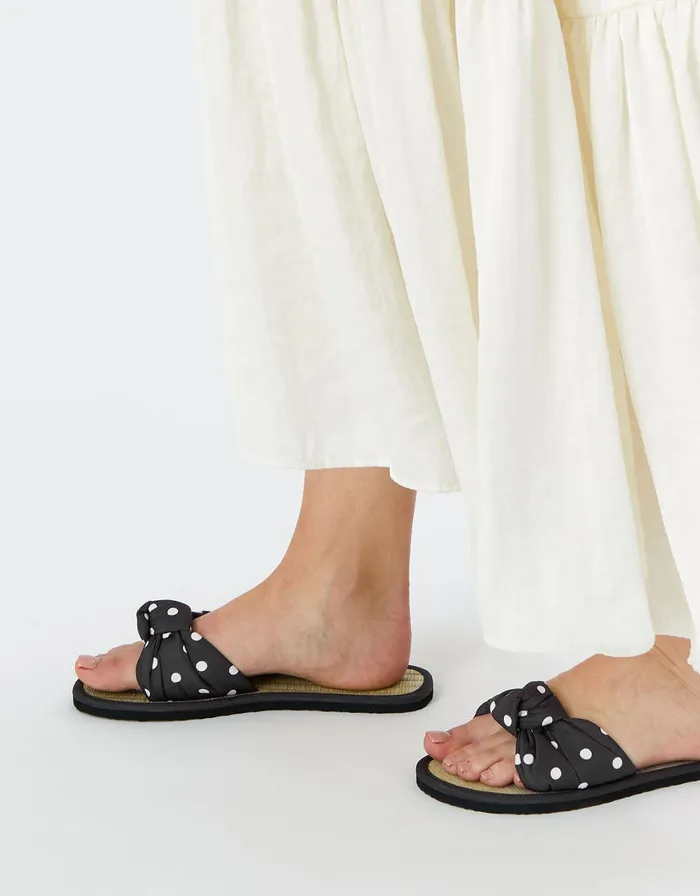 Accessorize Spot Knot Seagrass Sandals Multi Darksmulti Women Sandals and Flip Flops