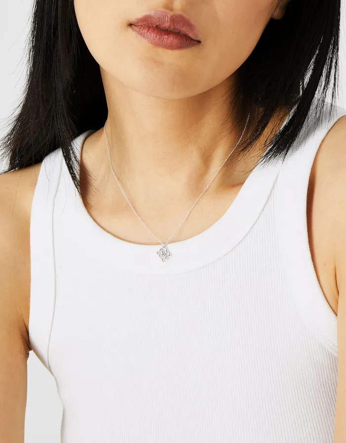 Accessorize Sterling Silver Oxidised Knot Pendant Necklace Women Necklaces