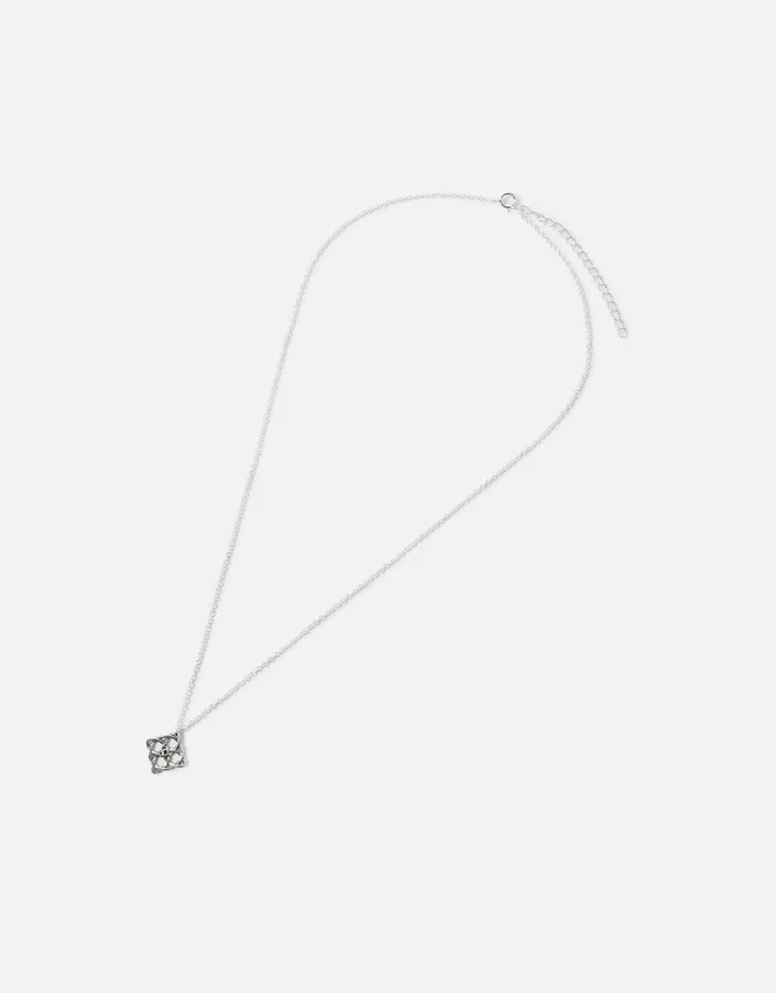 Accessorize Sterling Silver Oxidised Knot Pendant Necklace Women Necklaces