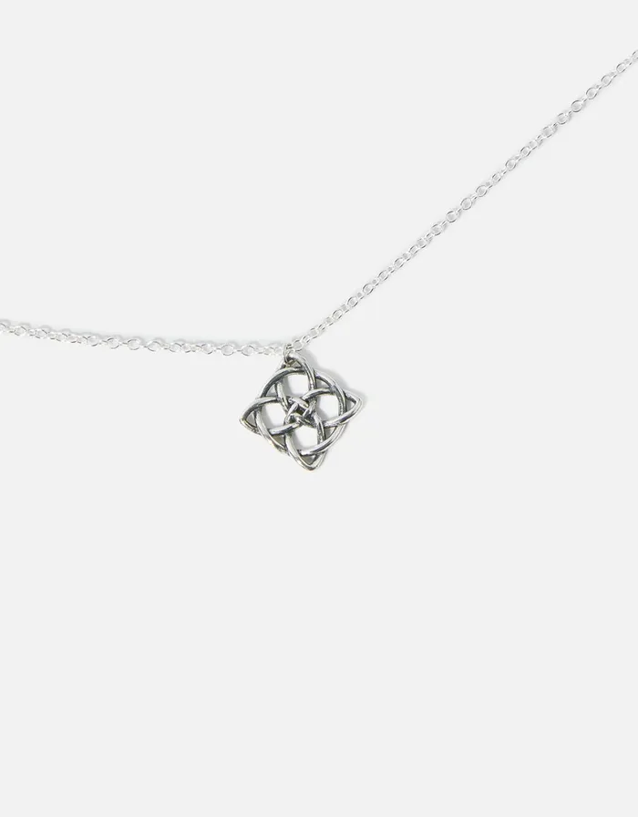 Accessorize Sterling Silver Oxidised Knot Pendant Necklace Women Necklaces