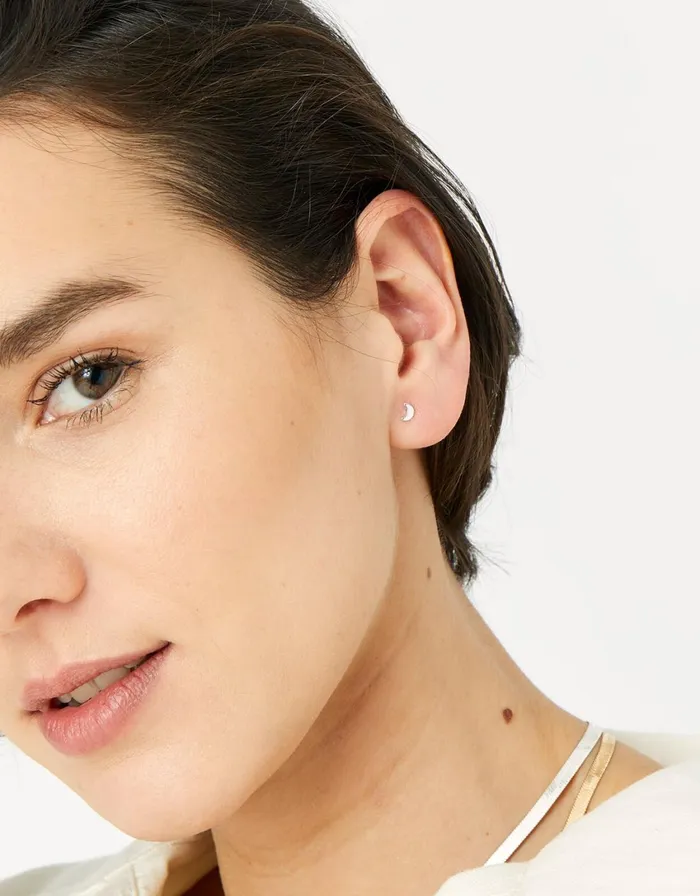 Accessorize Sterling Silver Star Moon And Lightning Earring Set Women Earrings