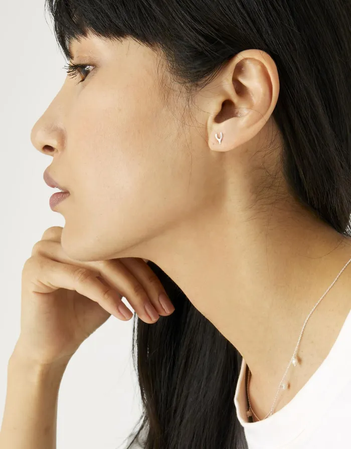 Accessorize Sterling Silver Wishbone Studs Women Earrings