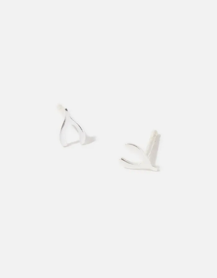 Accessorize Sterling Silver Wishbone Studs Women Earrings