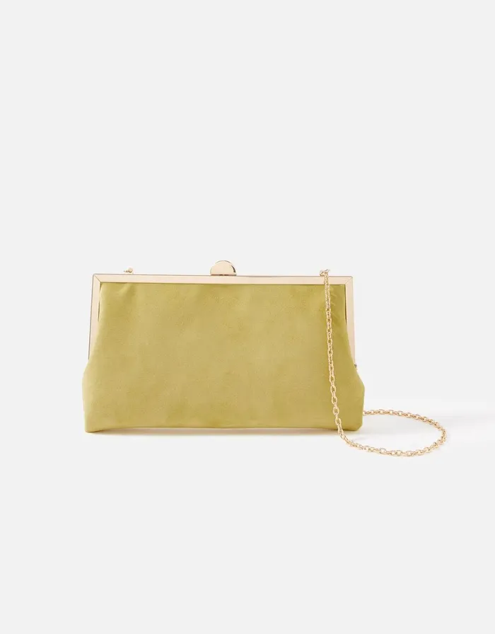 Accessorize Suedette Clip Frame Bag Women Clutch Bags