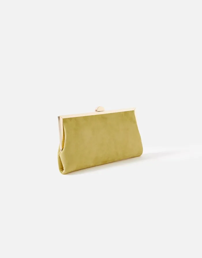 Accessorize Suedette Clip Frame Bag Women Clutch Bags