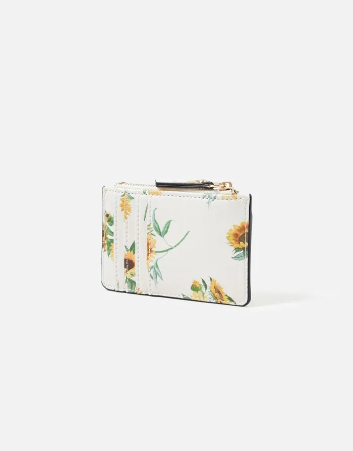 Accessorize Sunflower Print Cardholder Women Vegan Bags Backpacks and Purses