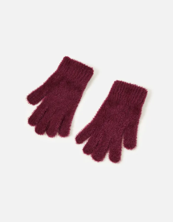 Accessorize SuperStretch Fluffy Knit Gloves Green Green Women Gloves