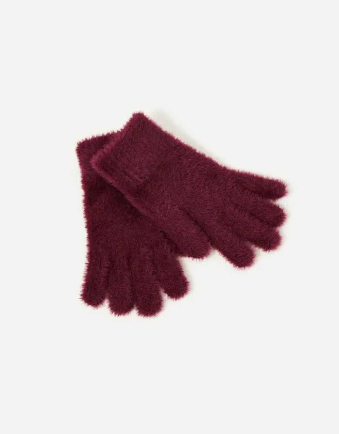 Accessorize SuperStretch Fluffy Knit Gloves Green Green Women Gloves
