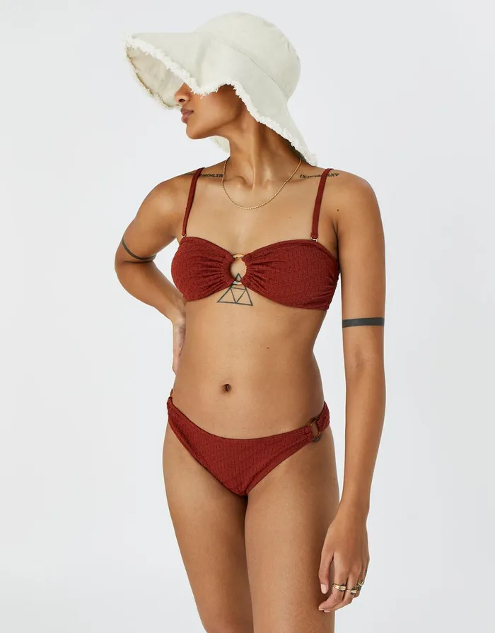 Accessorize Texture Bikini Brief Orange Rust Women Bikinis