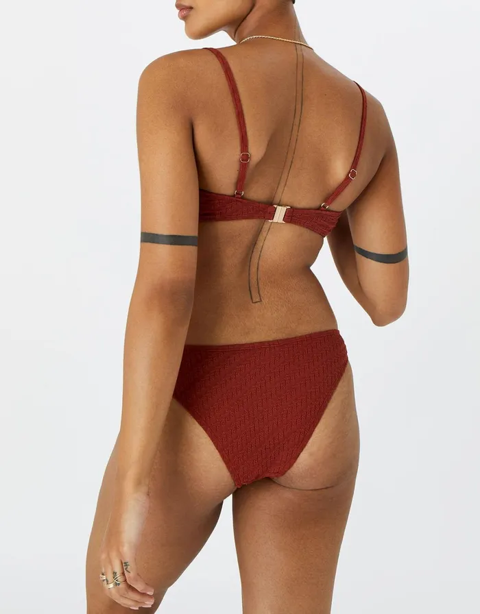 Accessorize Texture Bikini Brief Orange Rust Women Bikinis