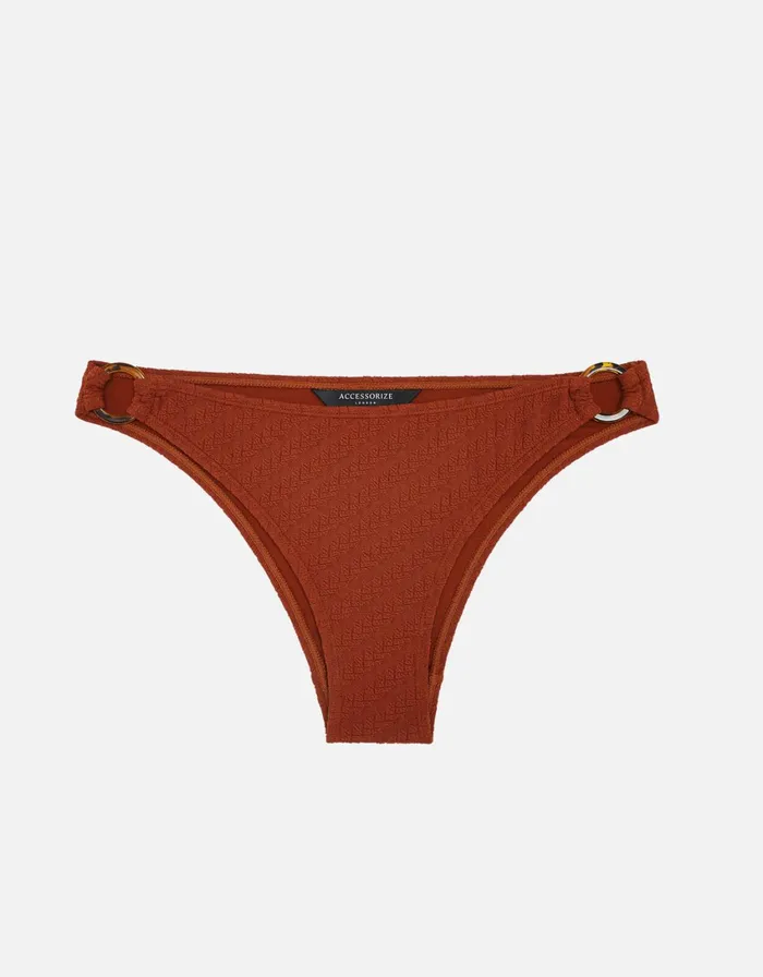 Accessorize Texture Bikini Brief Orange Rust Women Bikinis