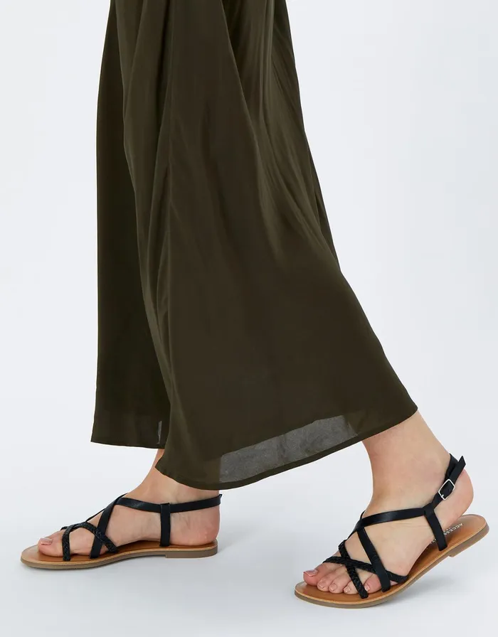 Accessorize Tuscan Leather Plaited Sandals Black Black Women Sandals and Flip Flops