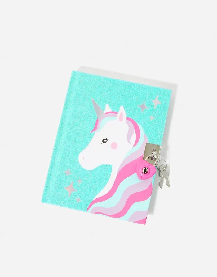 Accessorize Unicorn Lockable Journal GirlsWomen Stationery