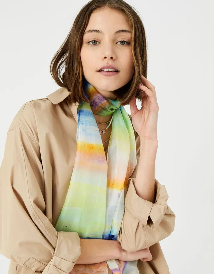 Accessorize Watercolour Silk Classic Scarf Women Scarves