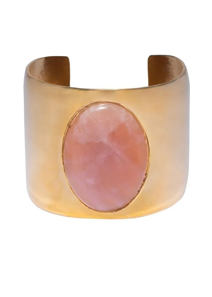 Adam Lippes Bracelets Gold Cuff With Large Semi Precious Stone Aventurine 8211 Women