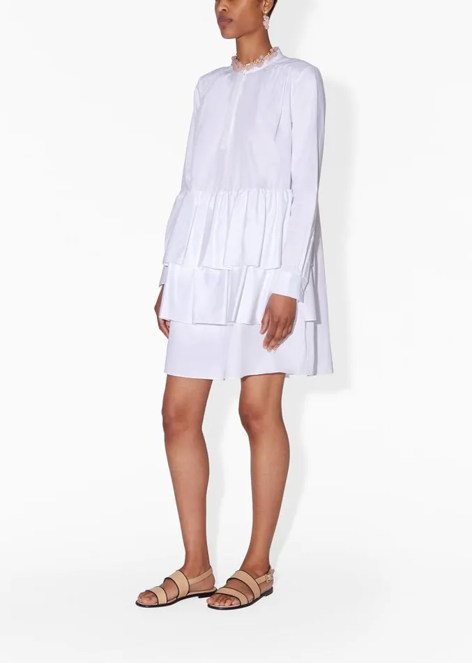 Adam Lippes Dresses and Jumpsuits Tiered Ruffle Mini Dress In Cotton Poplin White 8211 Women Adam Lippes Dresses and Jumpsuits Tiered Ruffle Mini Dress In Cotton Poplin White 8211 Women