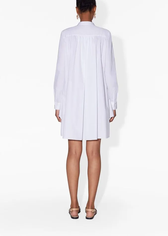 Adam Lippes Dresses and Jumpsuits Tiered Ruffle Mini Dress In Cotton Poplin White 8211 Women