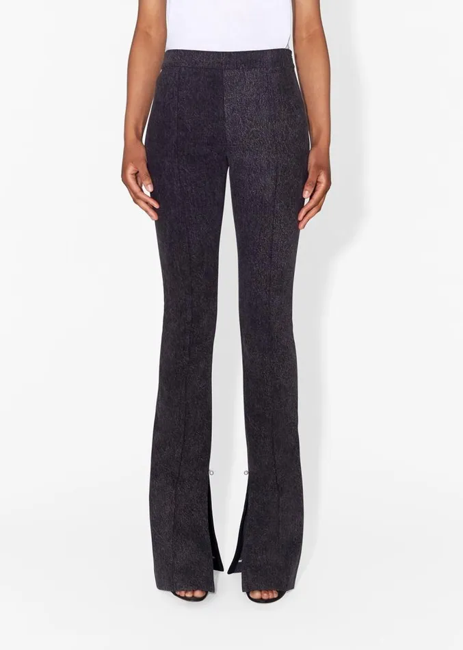 Adam Lippes Pants Flare Pant With Slit In Washed Denim Black 8211 Women