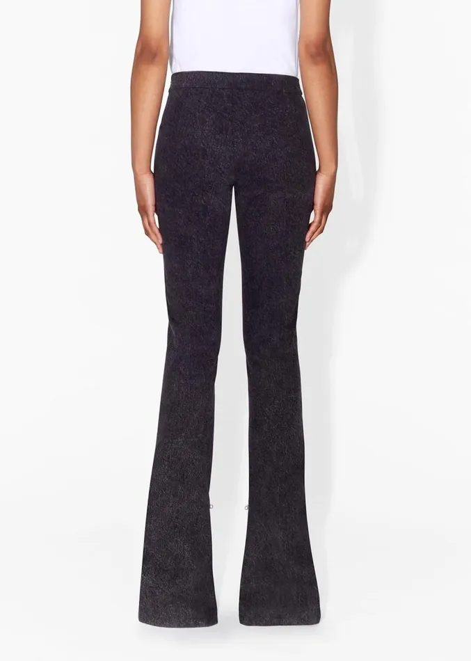 Adam Lippes Pants Flare Pant With Slit In Washed Denim Black 8211 Women