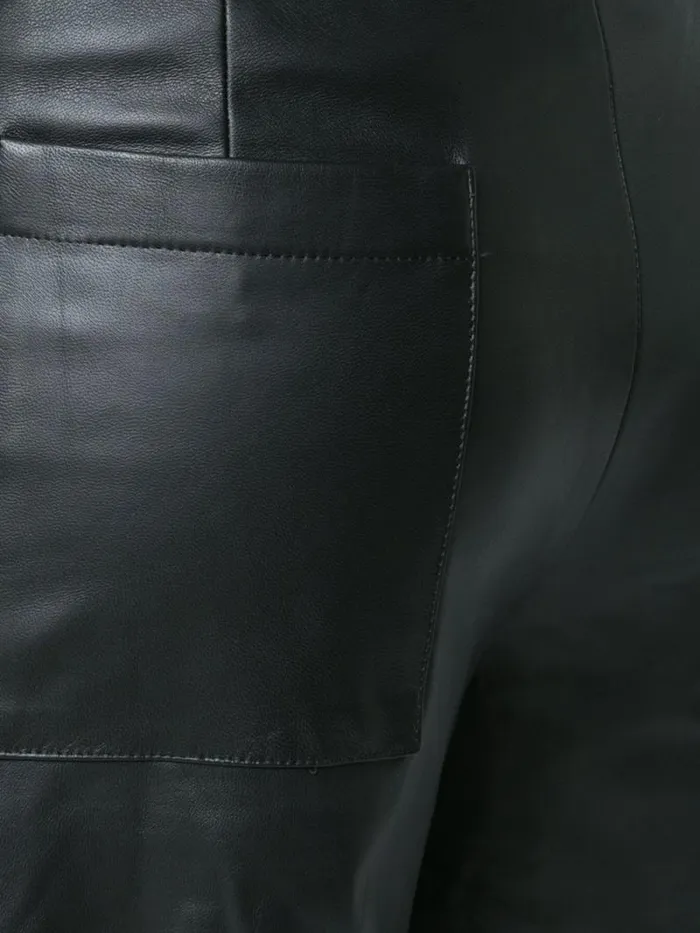 Adam Lippes Pants Leather WideLeg Culotte Black 8211 Women