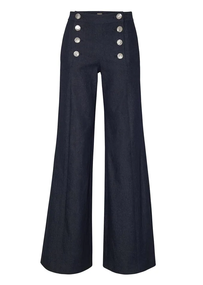 Adam Lippes Pants Sailor Pant In Washed Denim Indigo 8211 Women