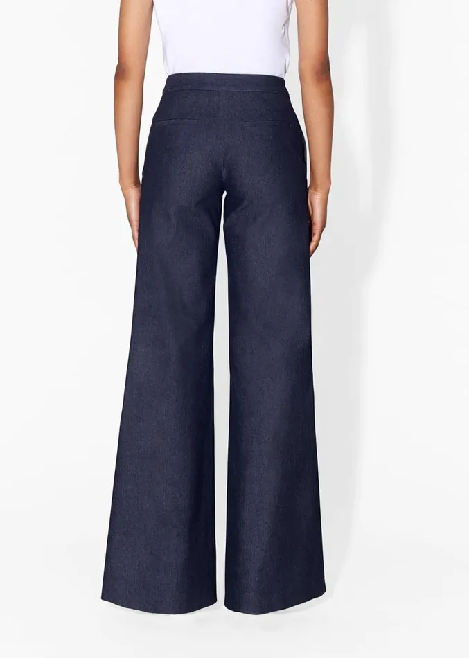 Adam Lippes Pants Sailor Pant In Washed Denim Indigo 8211 Women