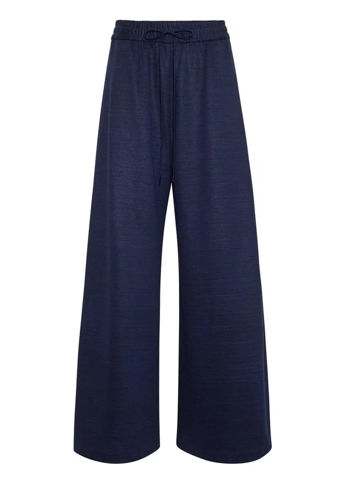 Adam Lippes Pants WideLeg Lounge Pant In Luxe Jersey Navy 8211 Women