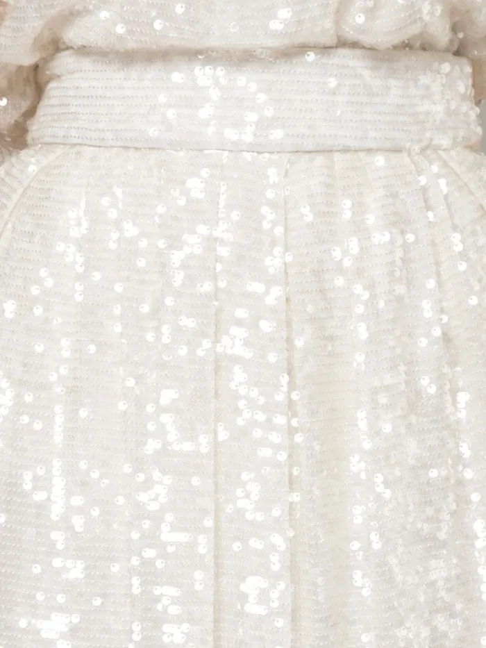 Adam Lippes Skirts Embroidered Midi Ball Skirt In Sequin Ivoryivory 8211 Women