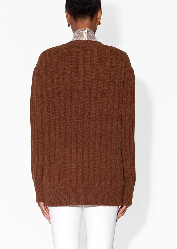 Adam Lippes Sweaters Cardigan In Wool Cashmere With Mink Pockets Brown Natural 8211 Women