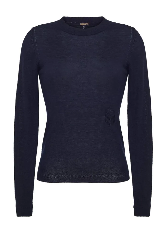 Adam Lippes Sweaters Crewneck Sweater In Lightweight Cashmere Navy 8211 Women