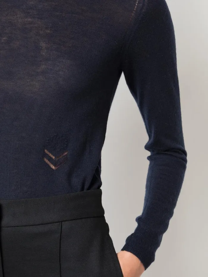 Adam Lippes Sweaters Crewneck Sweater In Lightweight Cashmere Navy 8211 Women