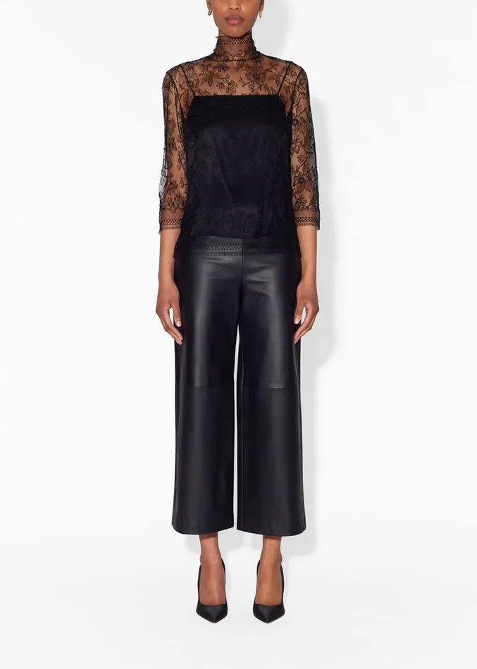 Adam Lippes Tops Turtleneck In Chantilly Lace Black 8211 Women