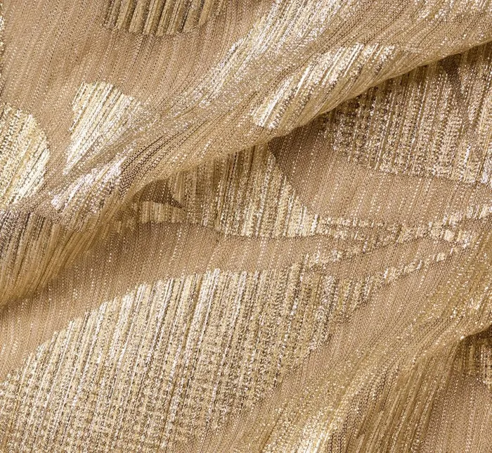 Adrianna Papell Formal Dresses Foil Printed Asymmetric Gown With Ruffled Detail In Champagne Gold 8211 Women