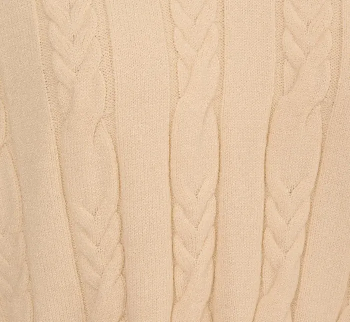 Adrianna Papell Sweaters V Neck High Low Cable Knit Sweater In Cream Blue Moon 8211 Women