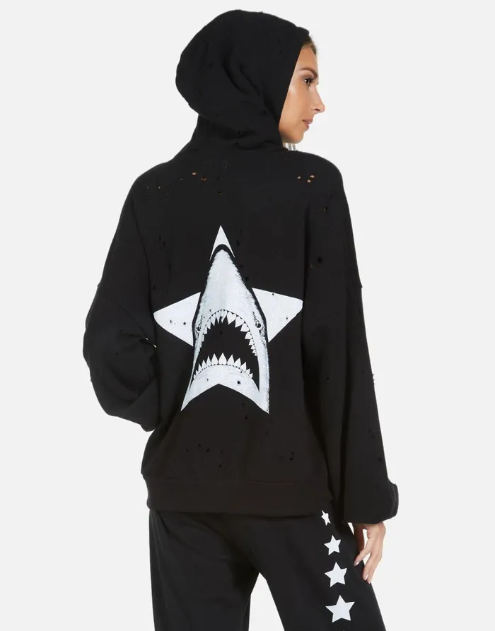 Aisha LA Star Shark Black Women039s Lauren Moshi Hoodies