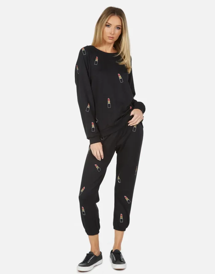 Alana Mini Lipstick Black Women039s Lauren Moshi Crop Sweatpants