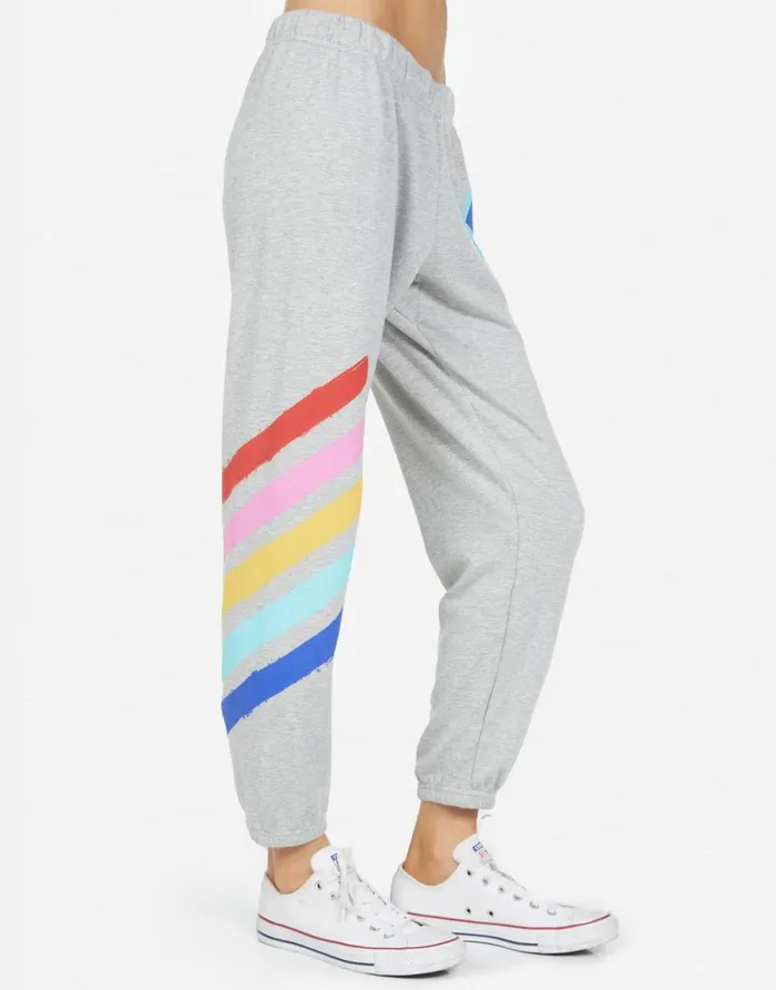 Alana Painted Evil Eye Heather Grey Women039s Lauren Moshi Crop Sweatpants
