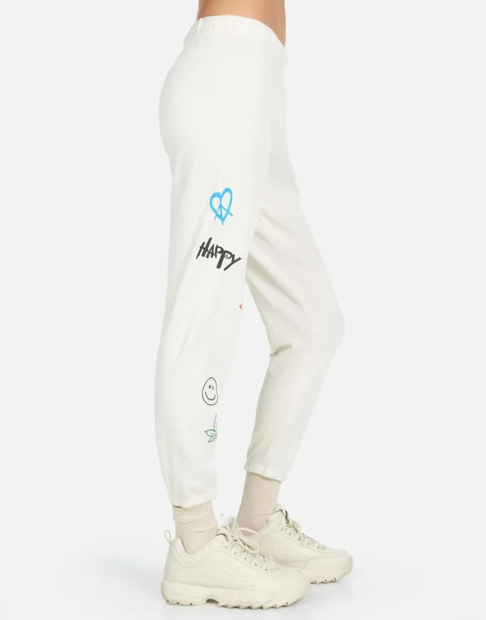Alana Peace Hippie Ivory Women039s Lauren Moshi Crop Sweatpants