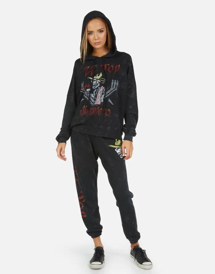 Alana ZZ Top Onyx Women039s Lauren Moshi Crop Sweatpants