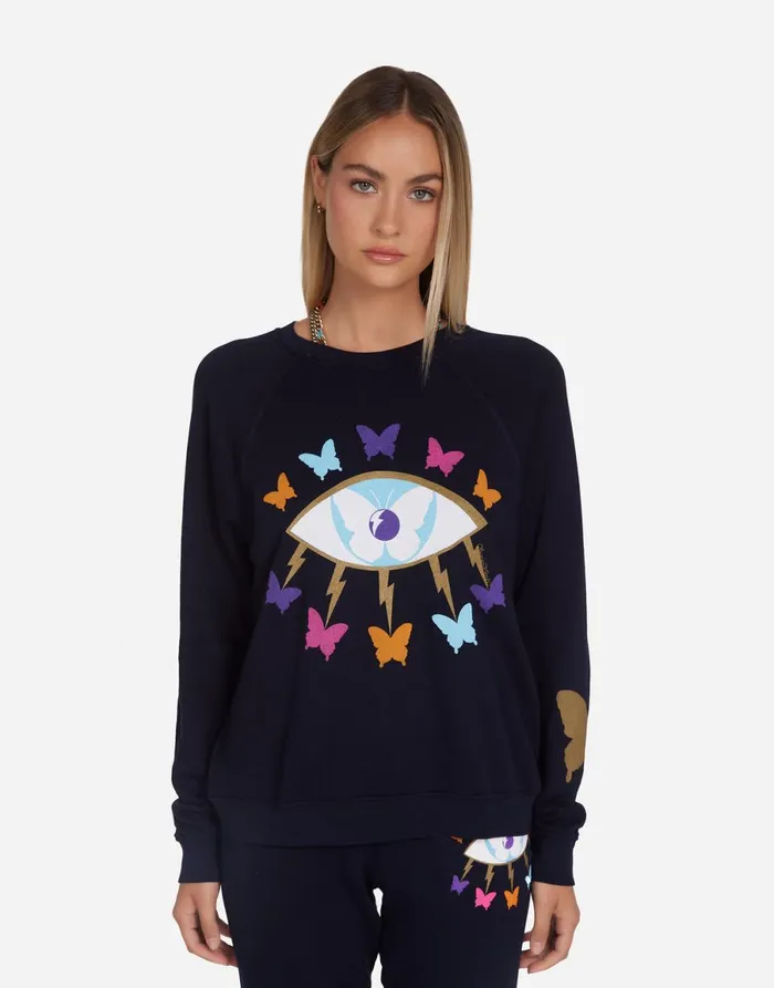 Anela Butterfly Eye Navy Women039s Lauren Moshi Long Sleeve