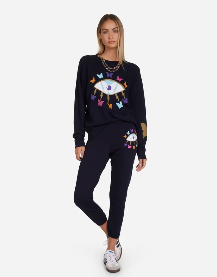 Anela Butterfly Eye Navy Women039s Lauren Moshi Long Sleeve