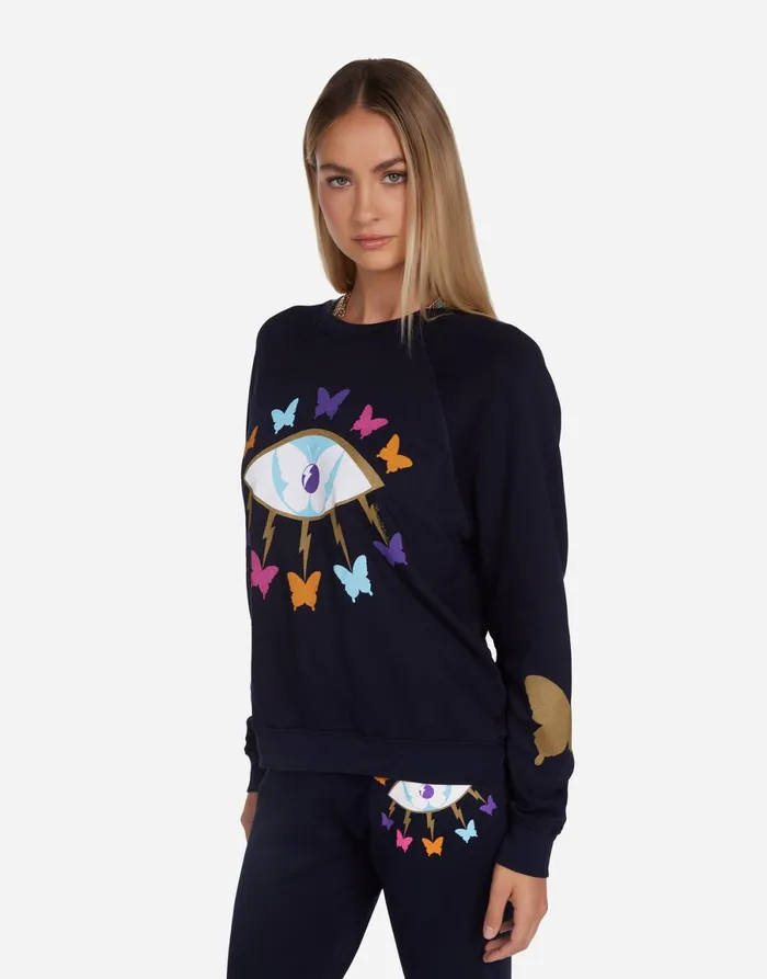 Anela Butterfly Eye Navy Women039s Lauren Moshi Long Sleeve