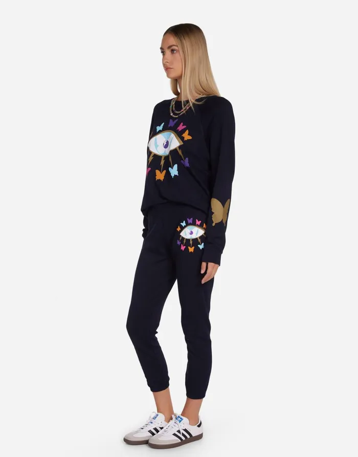 Anela Butterfly Eye Navy Women039s Lauren Moshi Long Sleeve