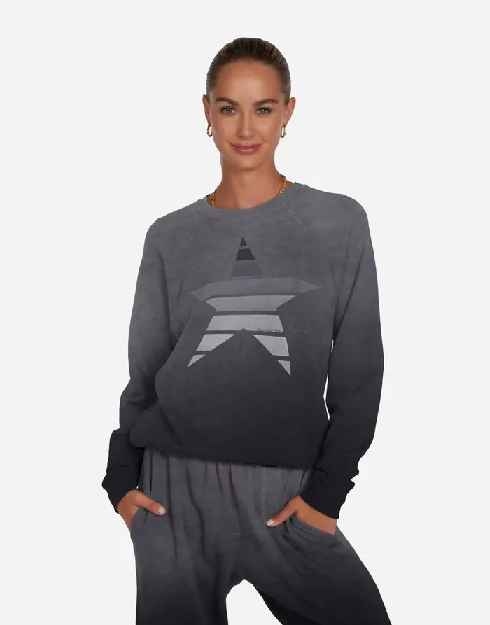 Anela Ombre Star Jet Black Ombre Women039s Lauren Moshi Long Sleeve